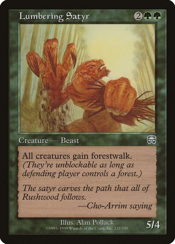 Lumbering Satyr 257 card from Mercadian Masques