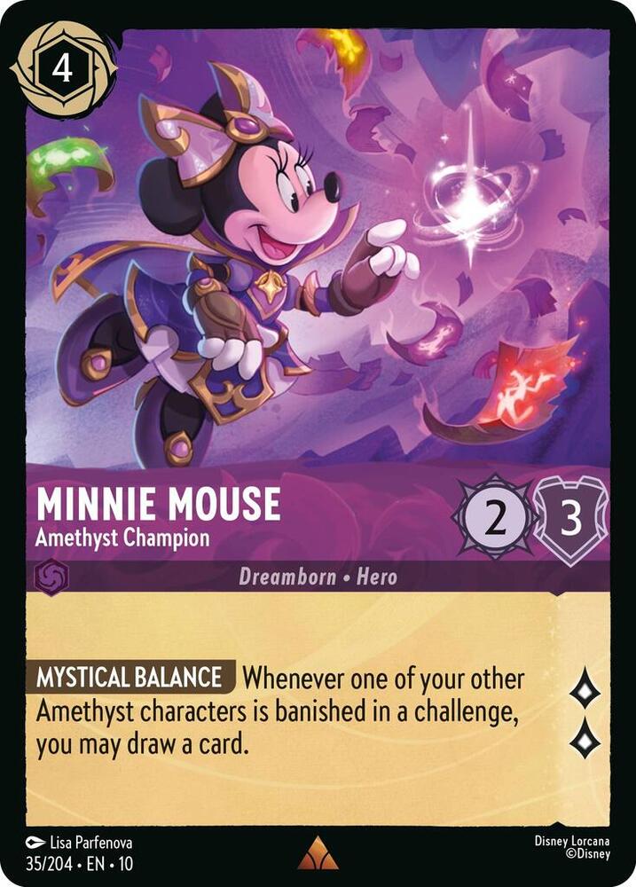 Minnie Mouse - Amethyst Champion 35/204 card from Whispers in the Well