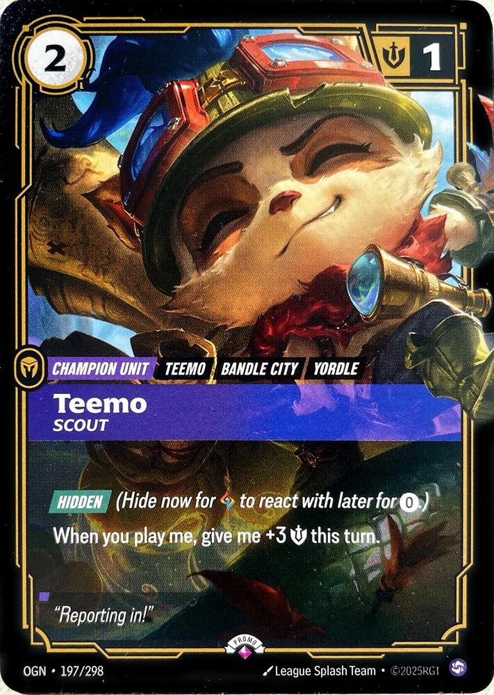 Teemo - Scout 197/298 card from Riftbound Promotional Cards