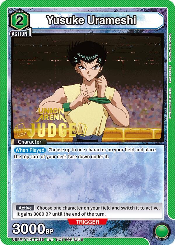 Yusuke Urameshi (Judge Pack) UEPR/YYH-1-036 card from Union Arena Promotion Cards