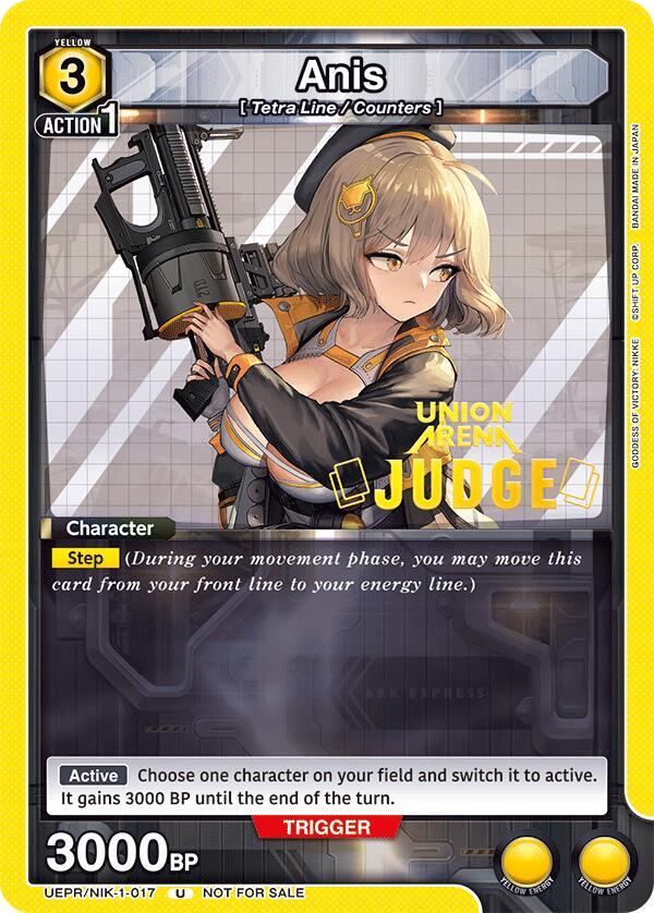 Anis (Judge Pack) UEPR/NIK-1-017 card from Union Arena Promotion Cards