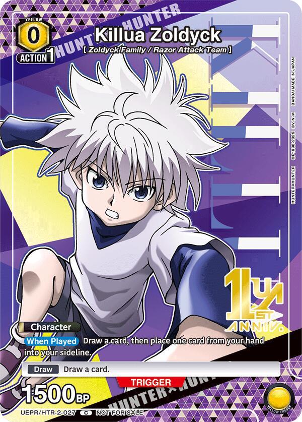 Killua Zoldyck UEPR/HTR-2-027 card from Union Arena Promotion Cards