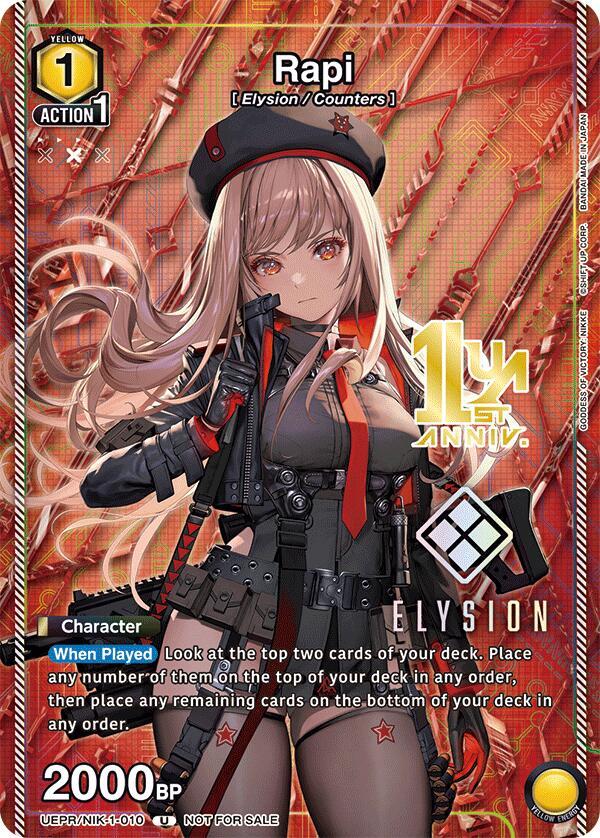 Rapi UEPR/NIK-1-010 card from Union Arena Promotion Cards