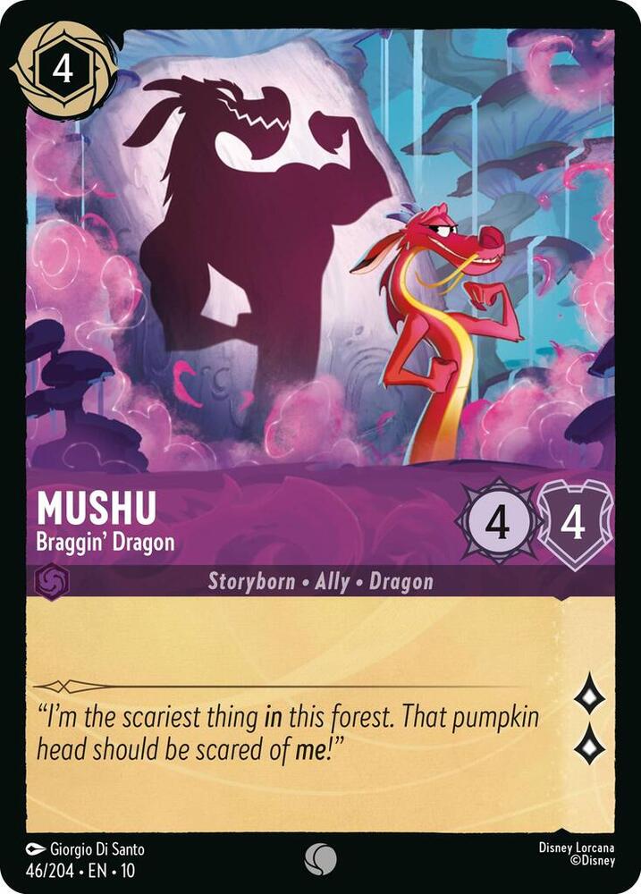 Mushu - Braggin' Dragon 46/204 card from Whispers in the Well