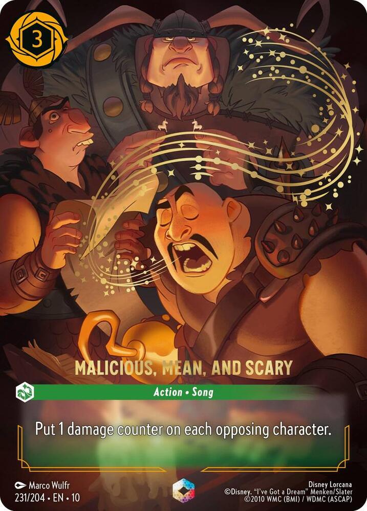 Malicious, Mean, and Scary (Enchanted) 231/204 card from Whispers in the Well