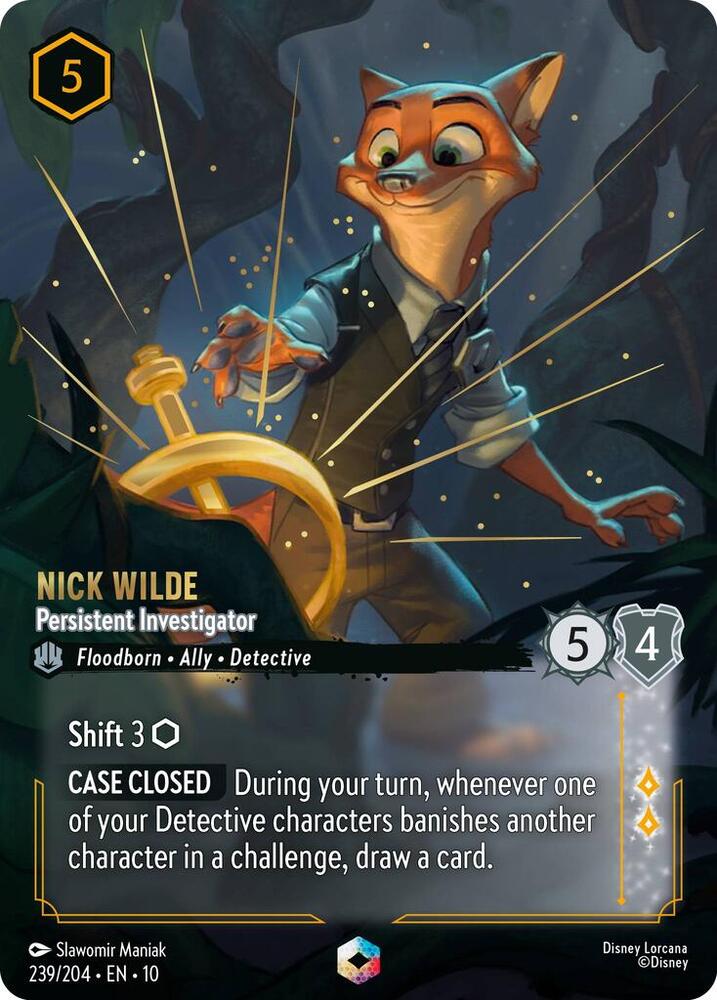 Nick Wilde - Persistent Investigator (Enchanted) 239/204 card from Whispers in the Well
