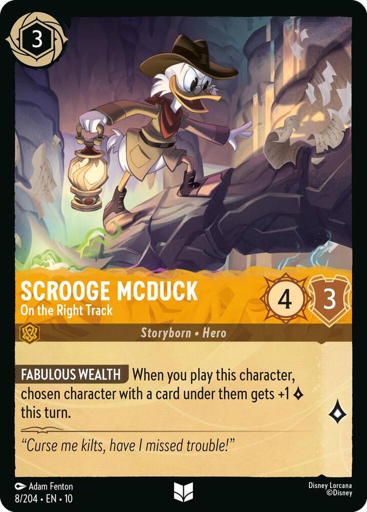 Scrooge McDuck - On the Right Track 8/204 card from Whispers in the Well