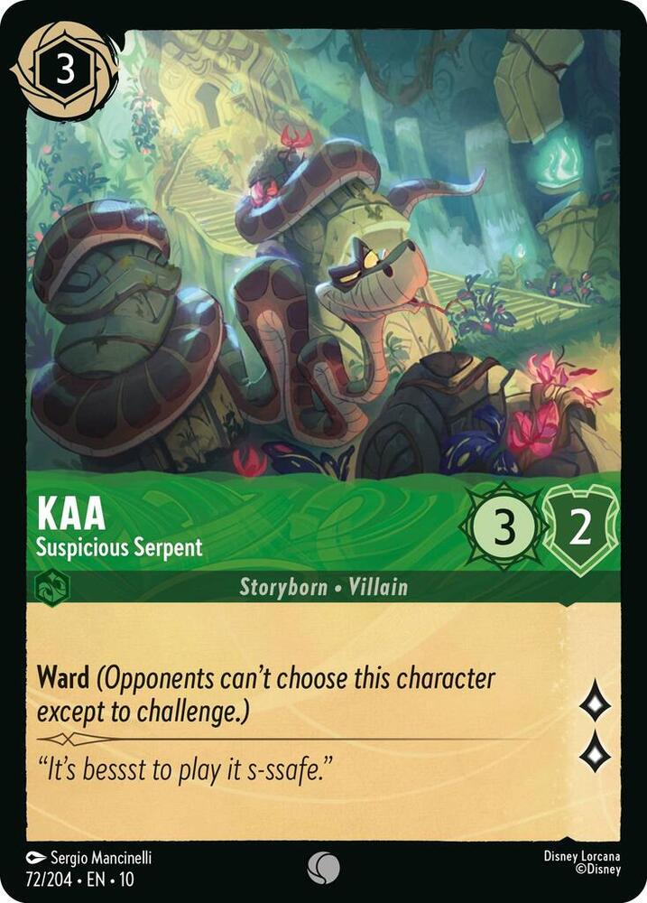 Kaa - Suspicious Serpent 72/204 card from Whispers in the Well