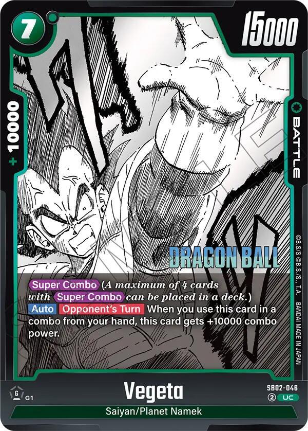 Vegeta SB02-046 card from Manga Booster 02