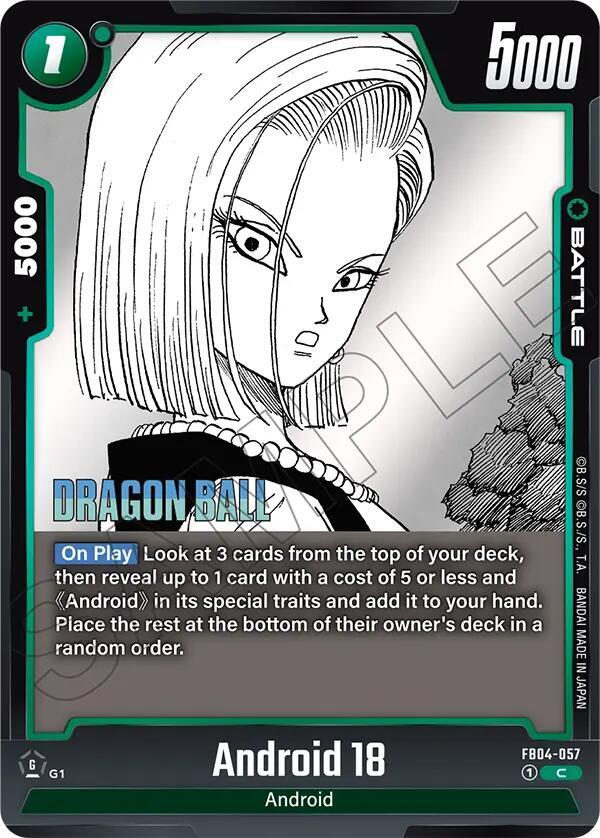 Android 18 FB04-057 card from Manga Booster 02