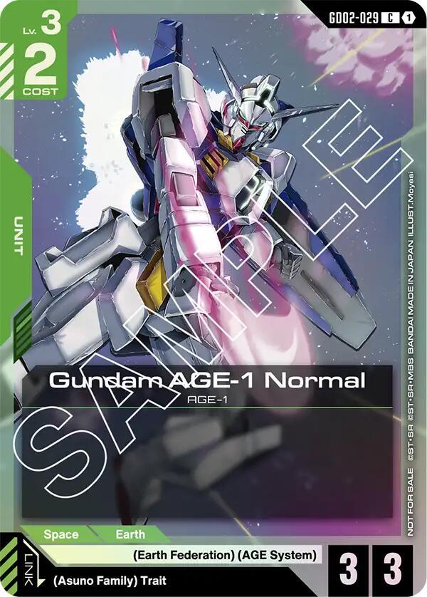 Gundam AGE-1 Normal (GD02 Release Event) GD02-029 card from Gundam Promotional Cards