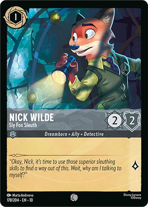Nick Wilde - Sly Fox Sleuth 178/204 card from Whispers in the Well
