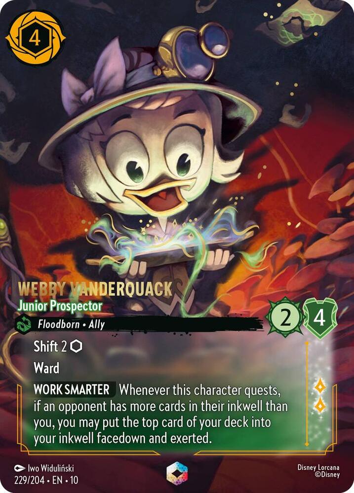 Webby Vanderquack - Junior Prospector (Enchanted) 229/204 card from Whispers in the Well