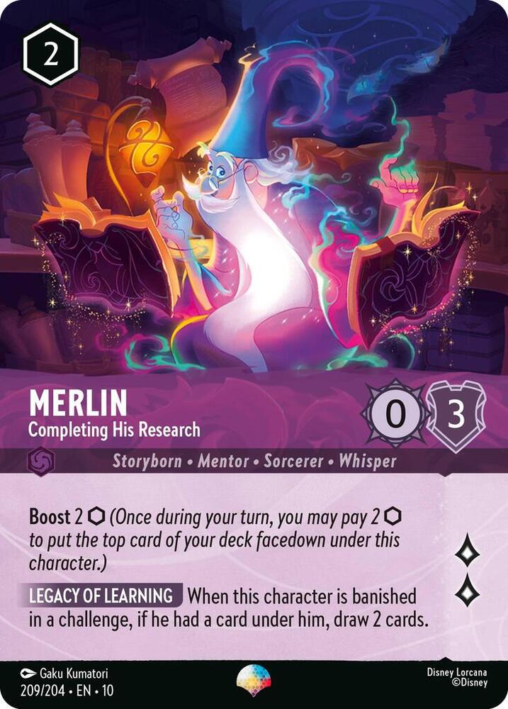 Merlin - Completing His Research (Epic) 209/204 card from Whispers in the Well