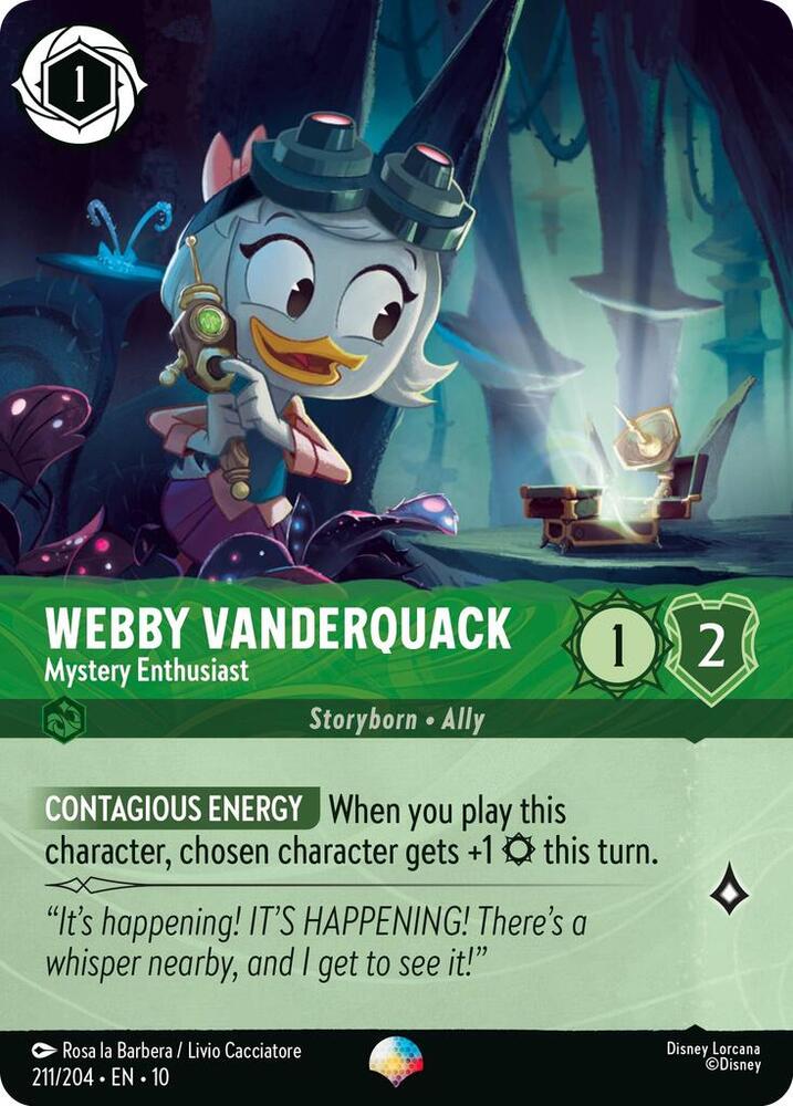 Webby Vanderquack - Mystery Enthusiast (Epic) 211/204 card from Whispers in the Well
