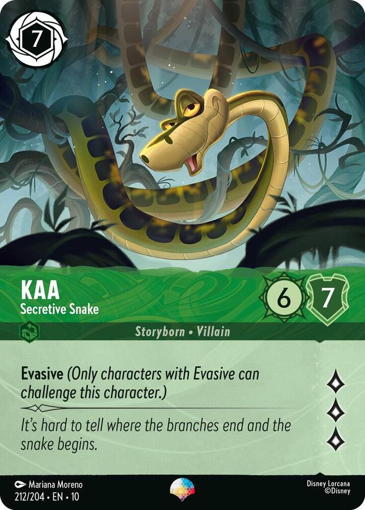 Kaa - Secretive Snake (Epic) 212/204 card from Whispers in the Well