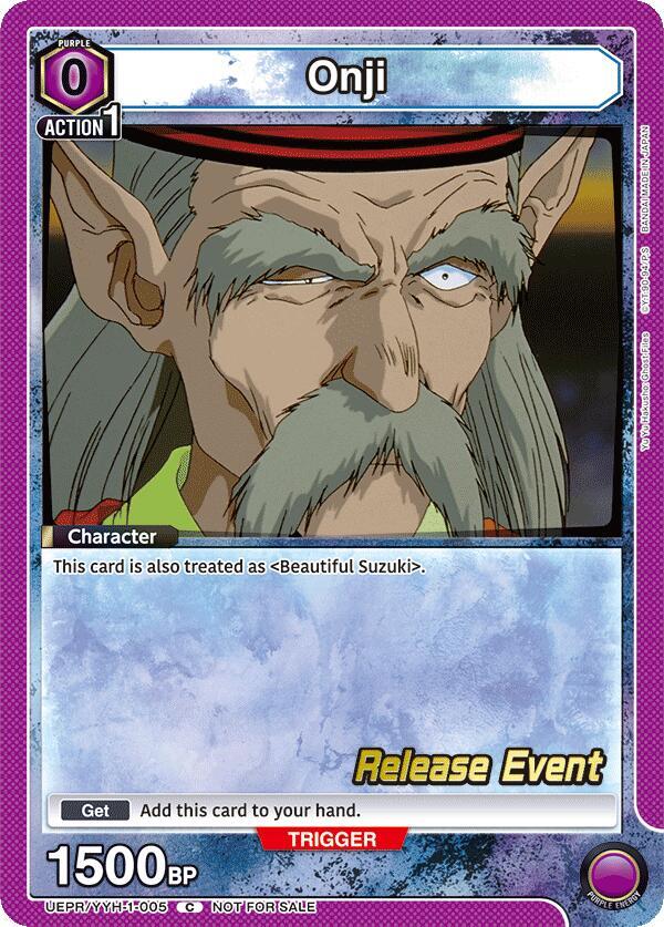 Onji UEPR/YYH-1-005 card from UE13BT: Yu Yu Hakusho: Ghost Files Release Event Cards