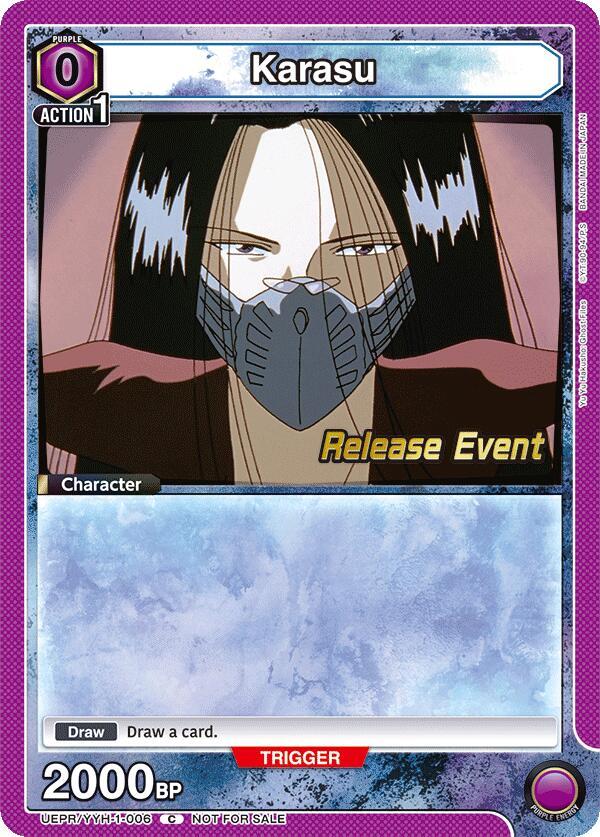 Karasu UEPR/YYH-1-006 card from UE13BT: Yu Yu Hakusho: Ghost Files Release Event Cards