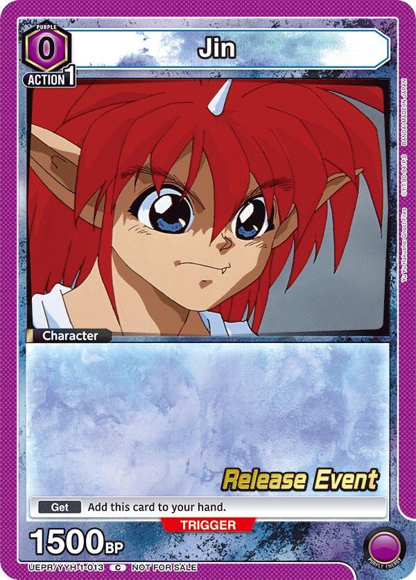Jin UEPR/YYH-1-013 card from UE13BT: Yu Yu Hakusho: Ghost Files Release Event Cards