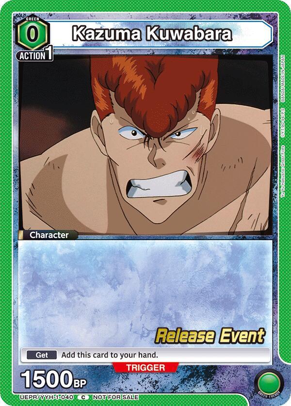 Kazuma Kuwabara UEPR/YYH-1-040 card from UE13BT: Yu Yu Hakusho: Ghost Files Release Event Cards