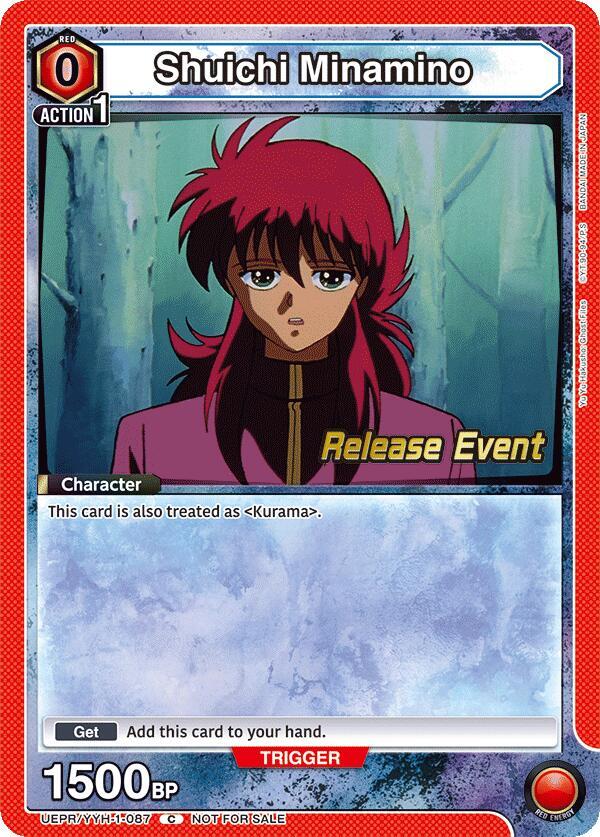 Shuichi Minamino UEPR/YYH-1-087 card from UE13BT: Yu Yu Hakusho: Ghost Files Release Event Cards