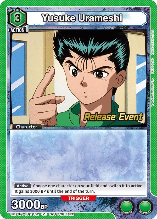 Yusuke Urameshi UEPR/YYH-1-102 card from UE13BT: Yu Yu Hakusho: Ghost Files Release Event Cards