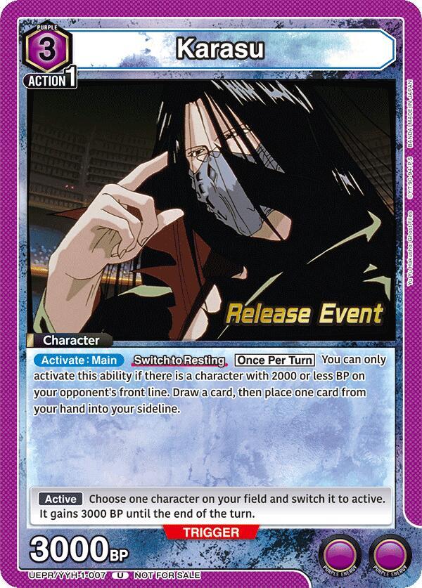 Karasu UEPR/YYH-1-007 card from UE13BT: Yu Yu Hakusho: Ghost Files Release Event Cards