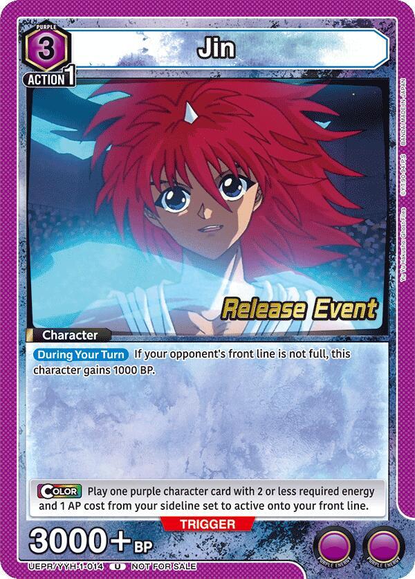Jin UEPR/YYH-1-014 card from UE13BT: Yu Yu Hakusho: Ghost Files Release Event Cards