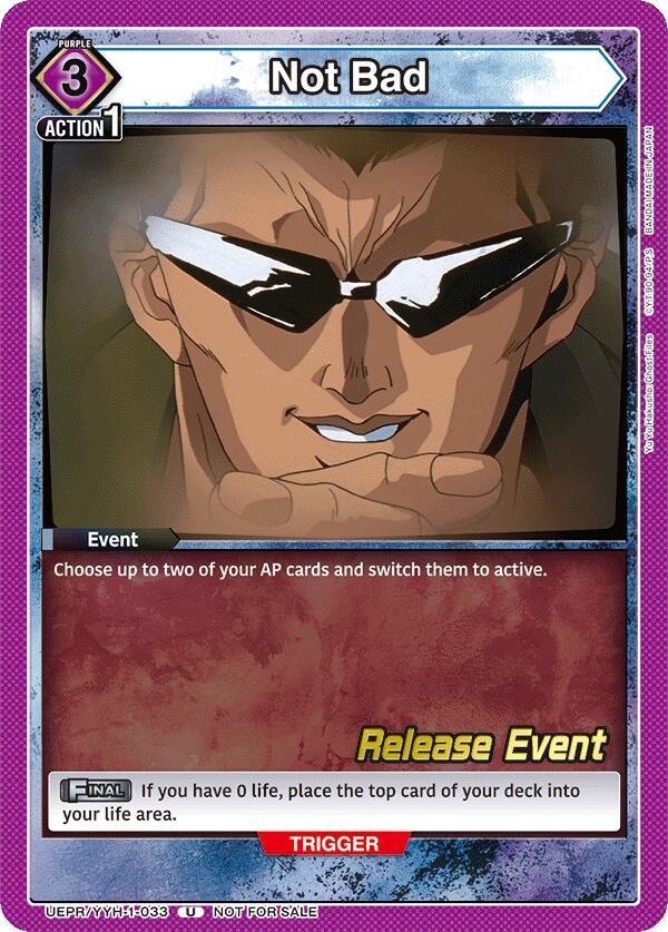 Not Bad UEPR/YYH-1-033 card from UE13BT: Yu Yu Hakusho: Ghost Files Release Event Cards