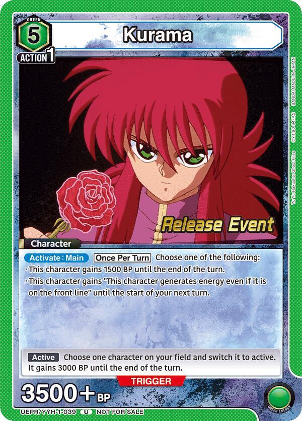 Kurama UEPR/YYH-1-039 card from UE13BT: Yu Yu Hakusho: Ghost Files Release Event Cards