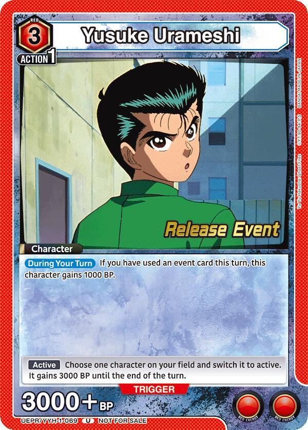 Yusuke Urameshi UEPR/YYH-1-069 card from UE13BT: Yu Yu Hakusho: Ghost Files Release Event Cards