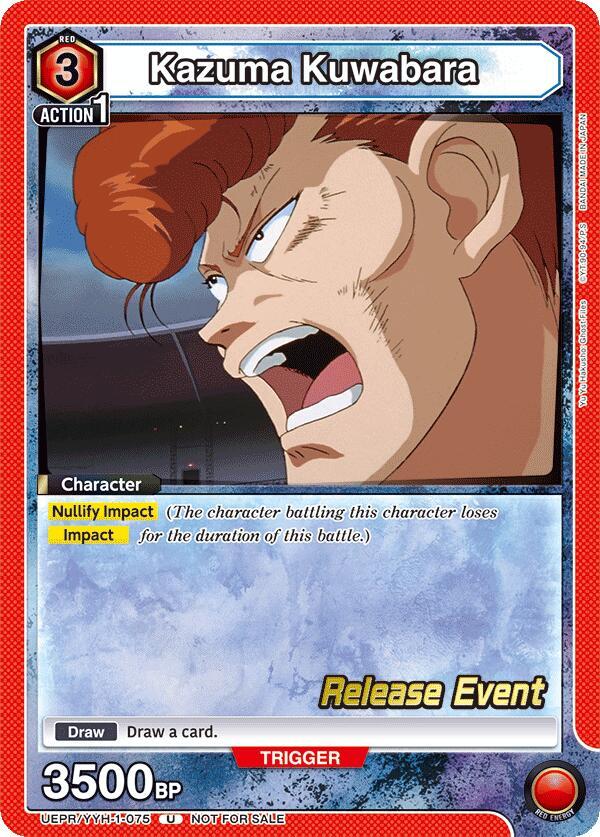 Kazuma Kuwabara UEPR/YYH-1-075 card from UE13BT: Yu Yu Hakusho: Ghost Files Release Event Cards