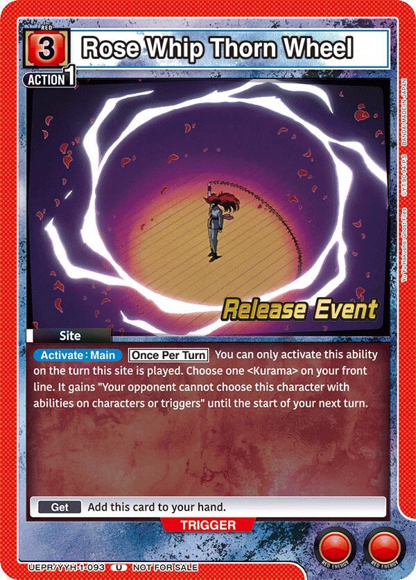 Rose Whip Thorn Wheel UEPR/YYH-1-093 card from UE13BT: Yu Yu Hakusho: Ghost Files Release Event Cards