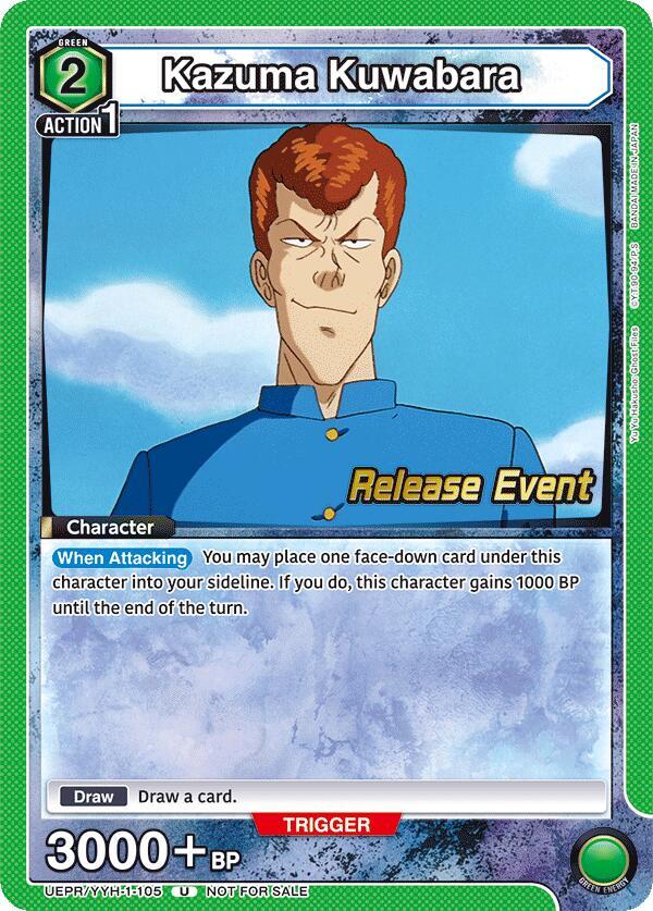 Kazuma Kuwabara UEPR/YYH-1-105 card from UE13BT: Yu Yu Hakusho: Ghost Files Release Event Cards
