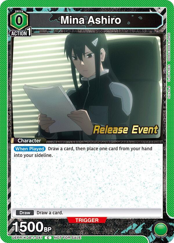 Mina Ashiro UEPR/KJ8-1-041 card from UE12BT: Kaiju No. 8 Release Event Cards