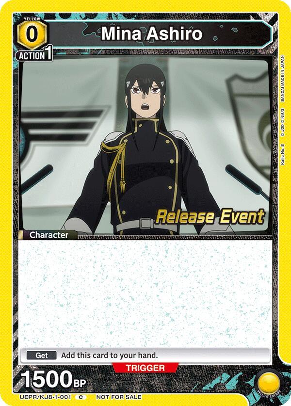 Mina Ashiro UEPR/KJ8-1-001 card from UE12BT: Kaiju No. 8 Release Event Cards