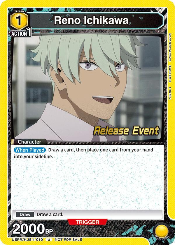 Reno Ichikawa UEPR/KJ8-1-010 card from UE12BT: Kaiju No. 8 Release Event Cards