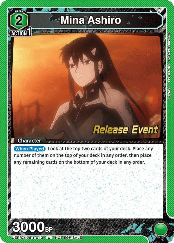 Mina Ashiro UEPR/KJ8-1-043 card from UE12BT: Kaiju No. 8 Release Event Cards
