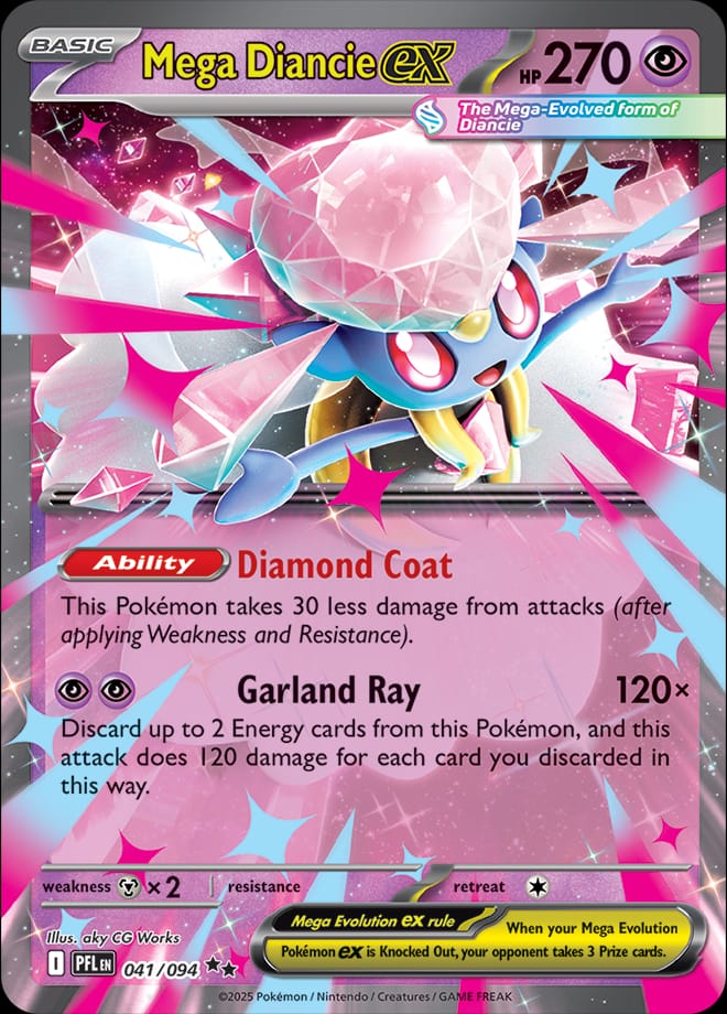 Mega Diancie ex 041/094 card from ME02: Phantasmal Flames