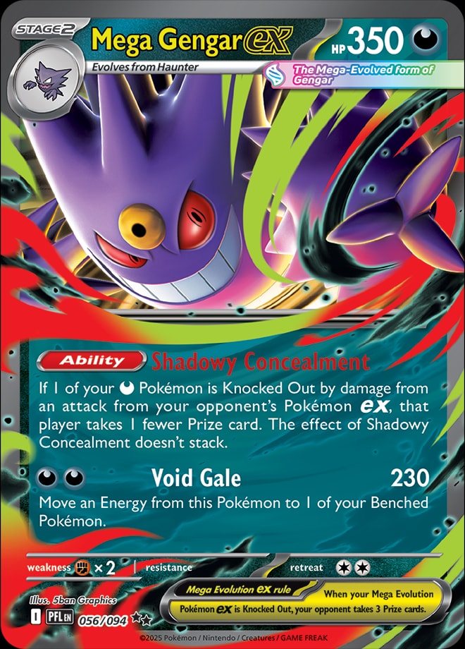Mega Gengar ex 056/094 card from ME02: Phantasmal Flames