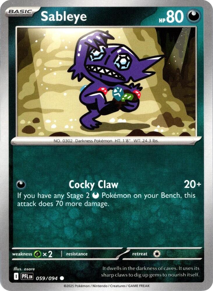 Sableye 059/094 card from ME02: Phantasmal Flames