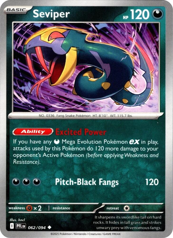 Seviper 062/094 card from ME02: Phantasmal Flames