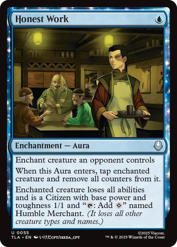 Honest Work 55 card from Avatar: The Last Airbender