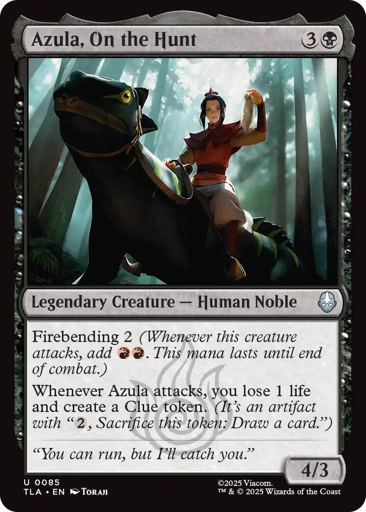 Azula, On the Hunt 85 card from Avatar: The Last Airbender