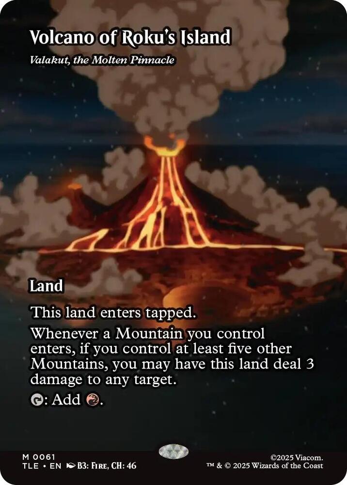 Volcano of Roku's Island - Valakut, the Molten Pinnacle (Borderless) 61 card from Avatar: The Last Airbender: Eternal-Legal