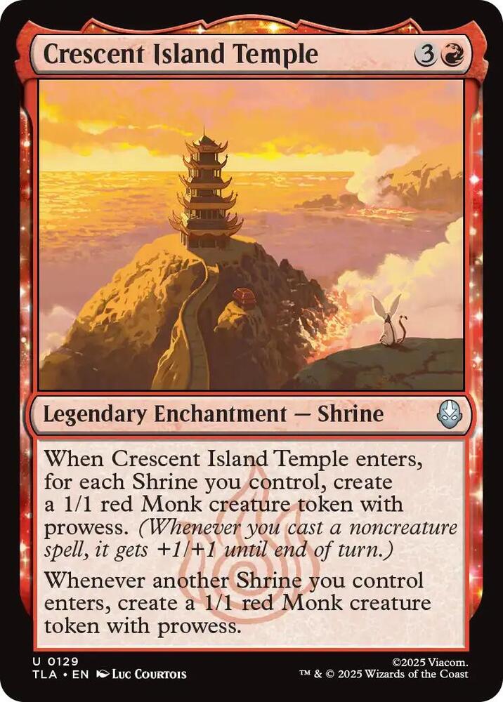 Crescent Island Temple 129 card from Avatar: The Last Airbender