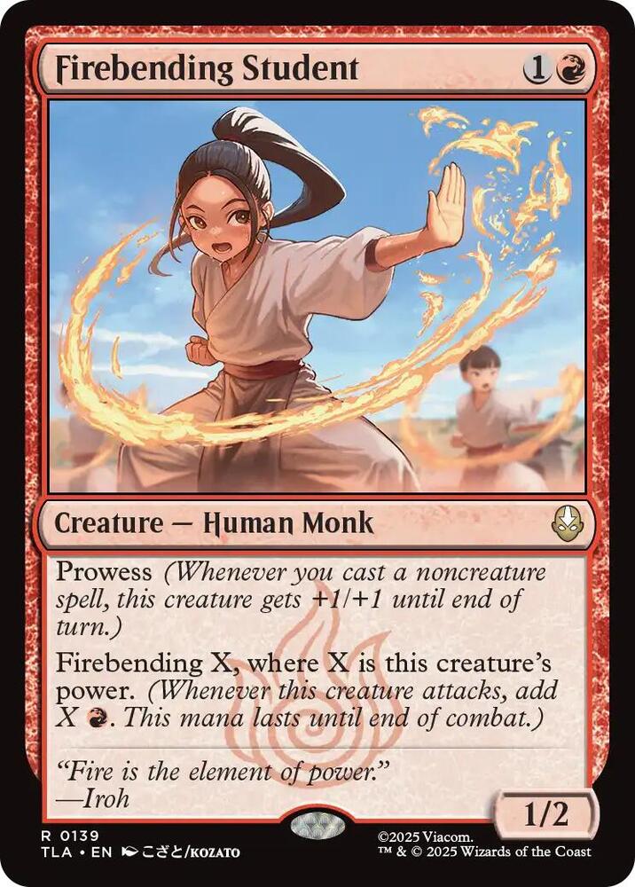 Firebending Student 139 card from Avatar: The Last Airbender