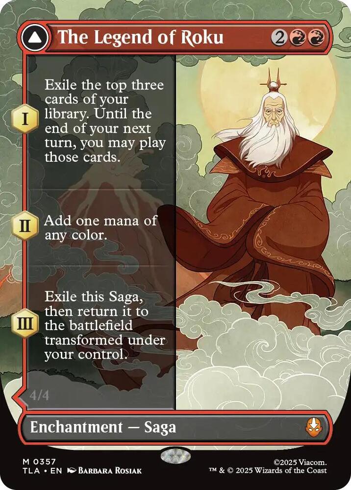 The Legend of Roku (Borderless) 357 card from Avatar: The Last Airbender