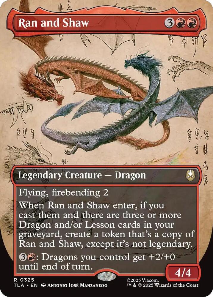 Ran and Shaw (Borderless) 325 card from Avatar: The Last Airbender