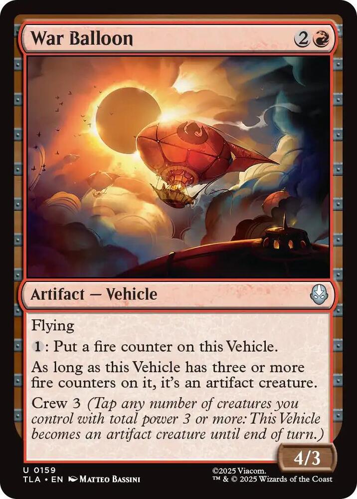 War Balloon 159 card from Avatar: The Last Airbender